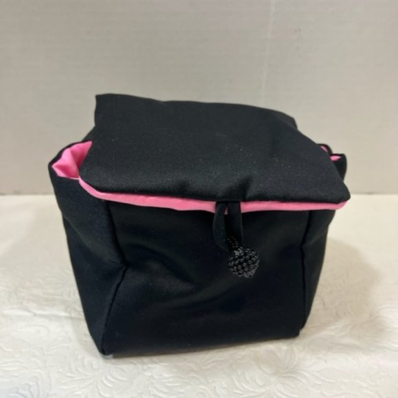 Victoria’s Secret "Only For You" Intimate Lingerie Black Pink Cube Bag 4.5" - Picture 6 of 8